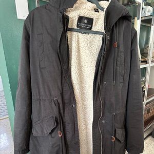 SCOTCH AND SODA BLACK WINTER JACKET WITH REMOVABLE FLEECE LAYER